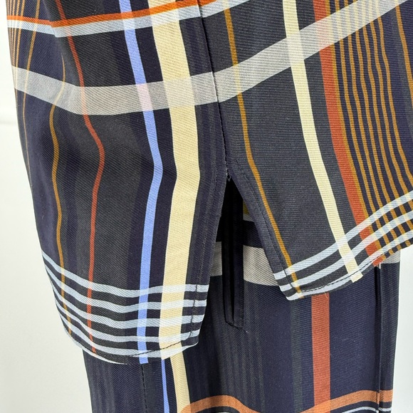 ZARA Plaid Two-Piece Suit | Elegant Button-Front Top & Wide-Leg Pants Set - Picture 10 of 17